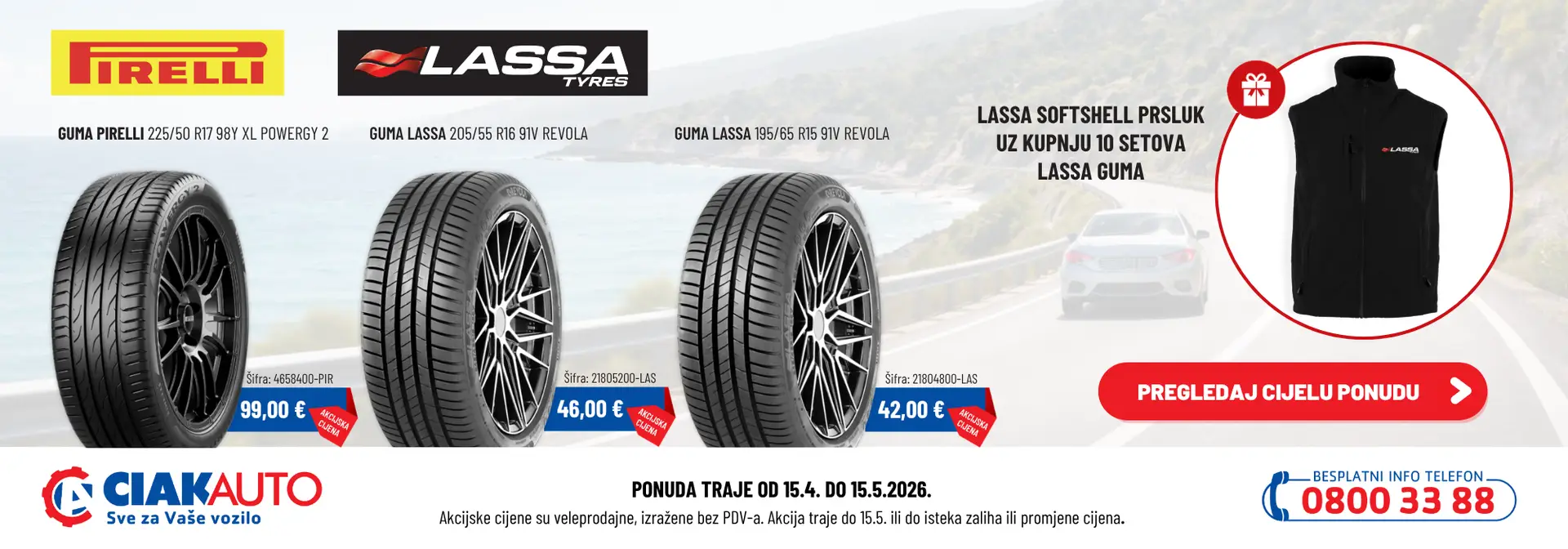 LASSA-PIRELLI VP akcija 15.4.-15.5.2026.
