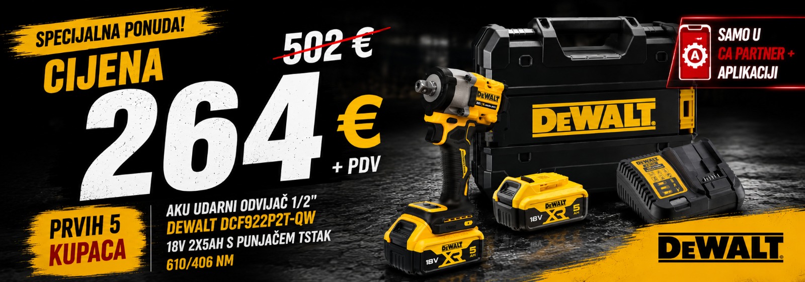 DEWALT AKU ODVIJAČ AKCIJA APP